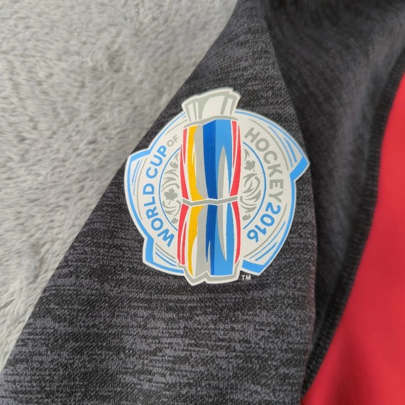 Team Canada Hockey Hoodie Sweatshirt Mens Large Red Adidas World Cup 2016 - Picture 2 of 12